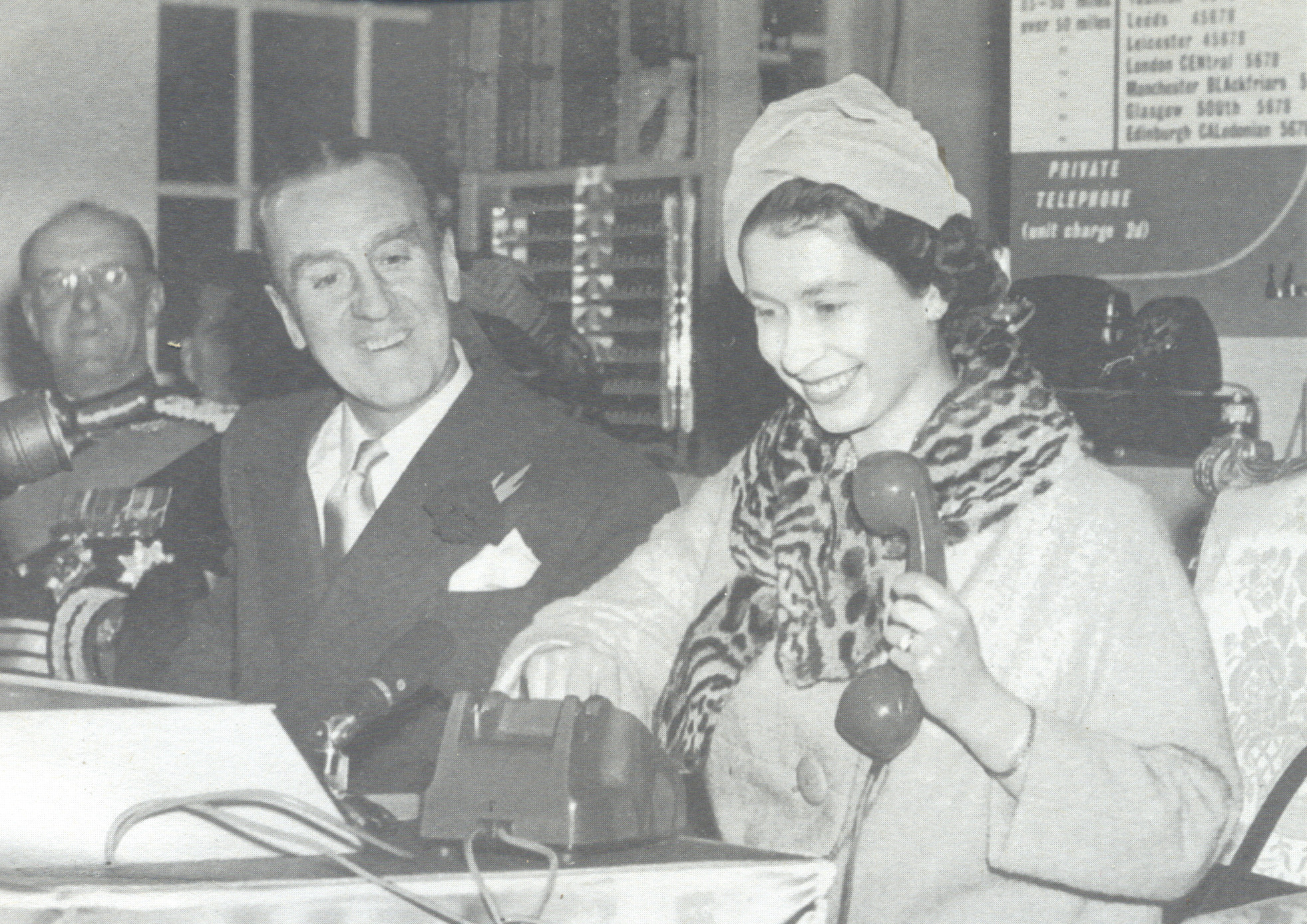 Her Majesty The Queen making the first STD call, from Bristol to Edinburgh