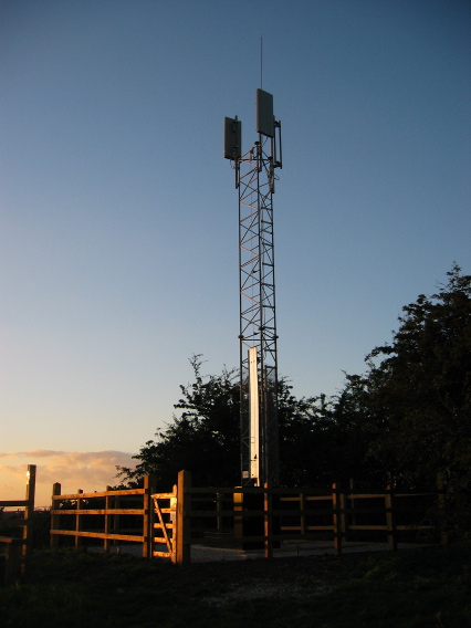 Cell site, mobile phone transmitter