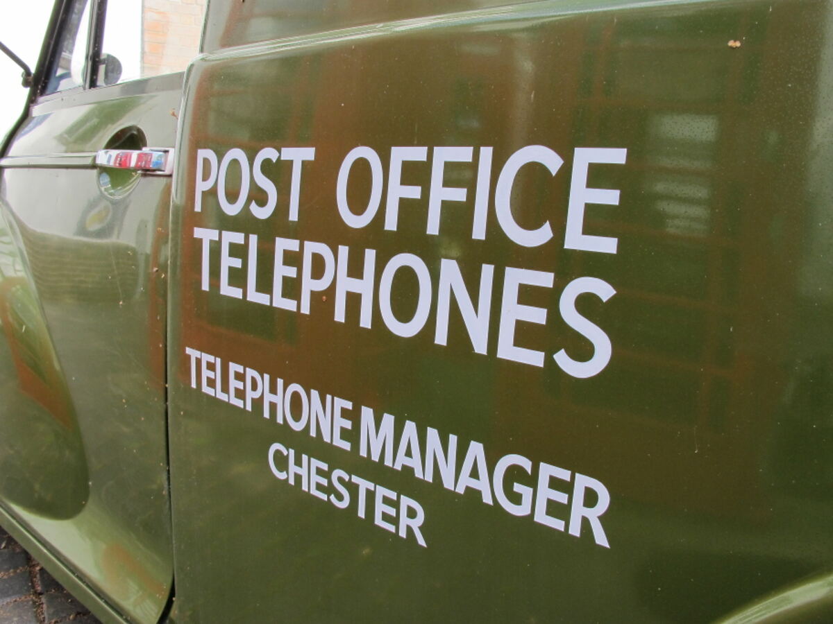 Close-up of the Post Office Telephones livery reading Telephone Manager, Chester