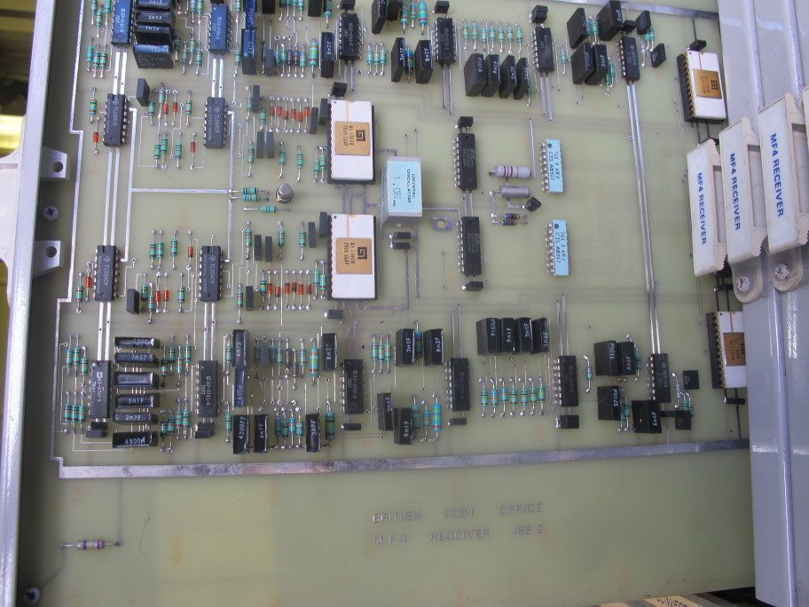 MF4 Receiver cards detect tone dialling sounds and instruct the control system of the digit dialled. Pulse dialling is detected by the line controller card